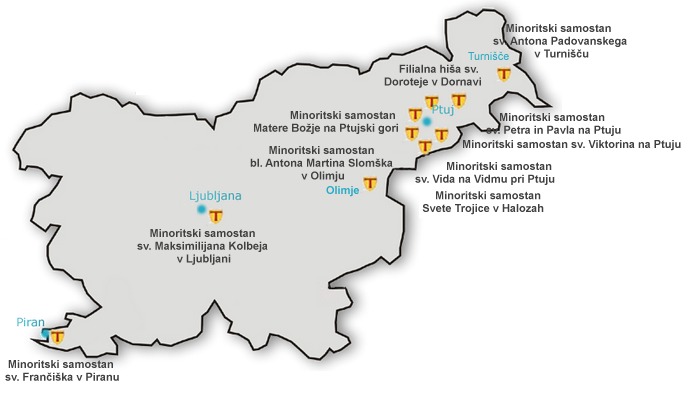 minoritska provinca zemljevid